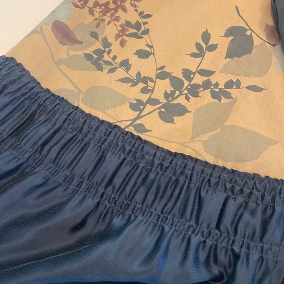 Anthropologie Tabitha Tan/NavyFloral Strapless Dress with Sash Tie - Picture 4 of 8